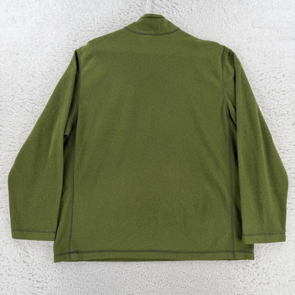 The North Face Pullover Mens XL Green 1/4 Zip Fleece Hiking Long Sleeve Top